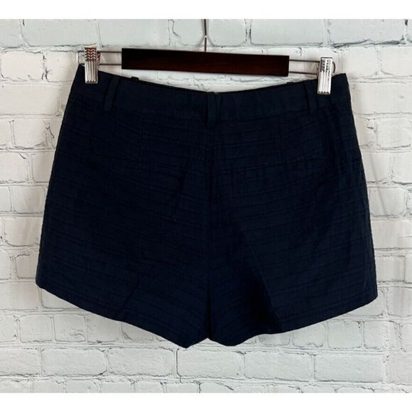 J.CREW COLLECTION dark blue cotton silk pleated fabric shorts size 4 - Picture 4 of 6